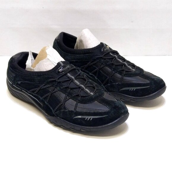 Skechers Breathe Easy SN22474 Womens 8.5 M Walking Running Shoes Relaxed Black - Picture 2 of 7